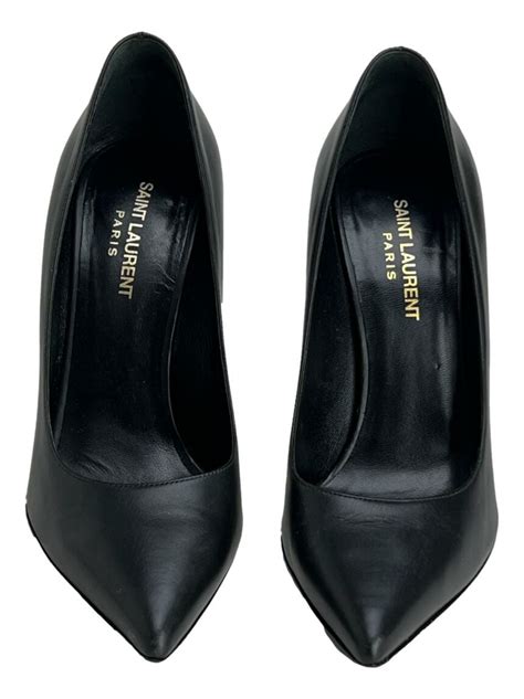 sapato de salto couro scarpin ysl yves saint laurent original